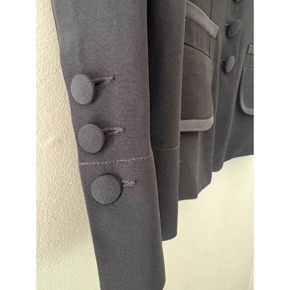 Sonia Rykiel Paris Black Viscose Satin Tailored Blazer button up Suit Jacket 38 - Picture 6 of 14